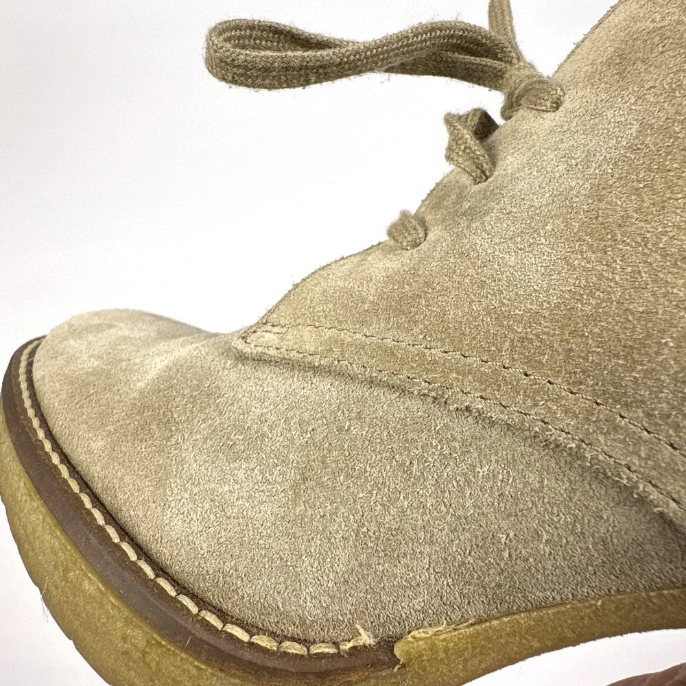 J Crew MacAlister Suede Bootie Womens Sz 7‎ Tan Beige Block Heel Chukka Desert